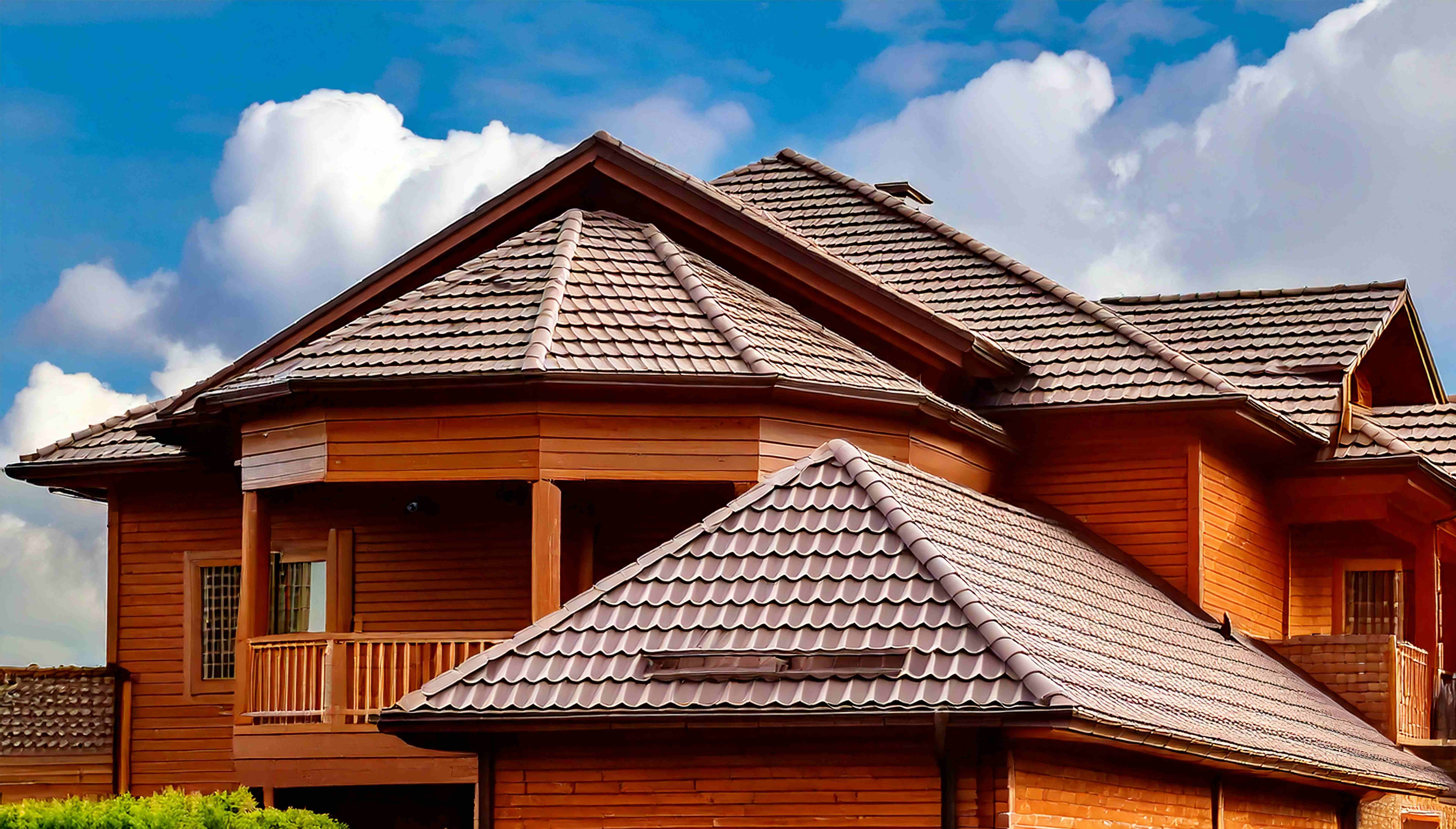 Wooden house with quality roofing